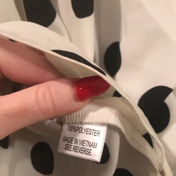 **sale**Impulsive wht/blk polka dot wrap tie top medium - Picture 5 of 7